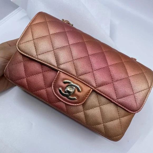 21S Mini Rectangular in Ombré Metallic Lambskin Pink - Picture 8 of 8